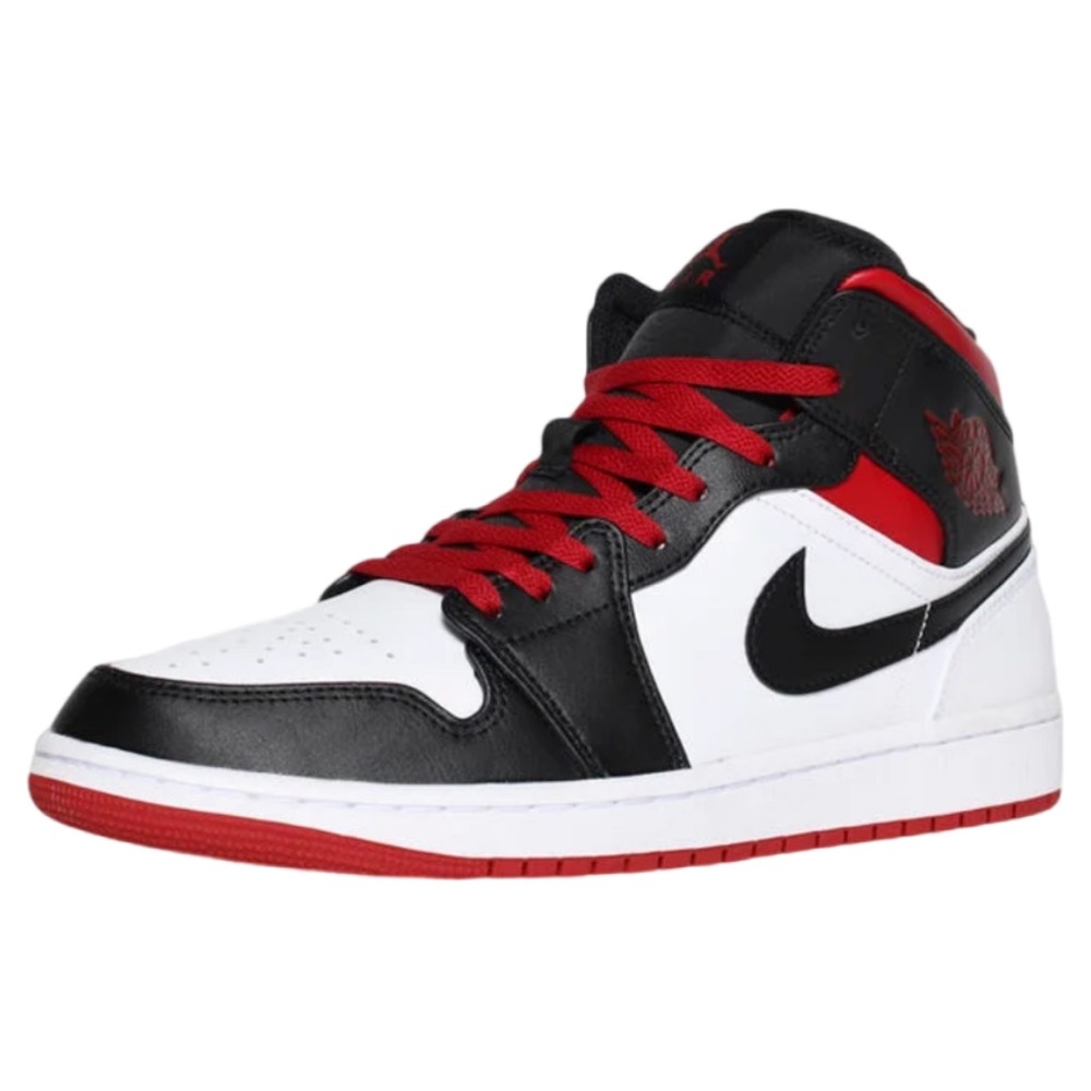 Nike Air Jordan 1 Mid Shoes White Gym Red Black DQ8426-106 Men's Sizes NEW